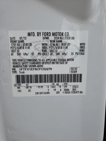 1FTFX1EF8CFC52279 - 2012 FORD F150 SUPER CAB  photo 10