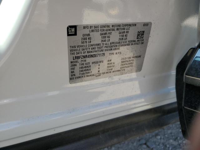 LRBFZNR49ND071179 - 2022 BUICK ENVISION E WHITE photo 10