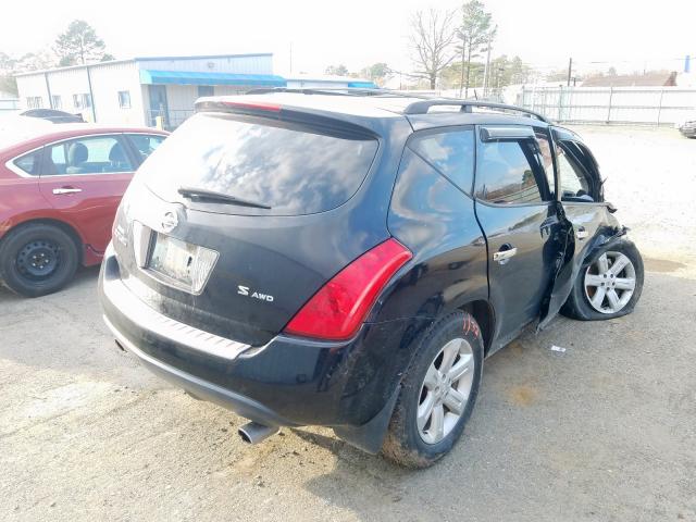 JN8AZ08W16W550031 - 2006 NISSAN MURANO SL BLACK photo 4