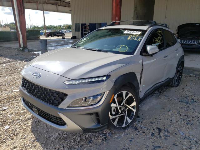 KM8K53A3XNU863100 - 2022 HYUNDAI KONA LIMIT GRAY photo 2