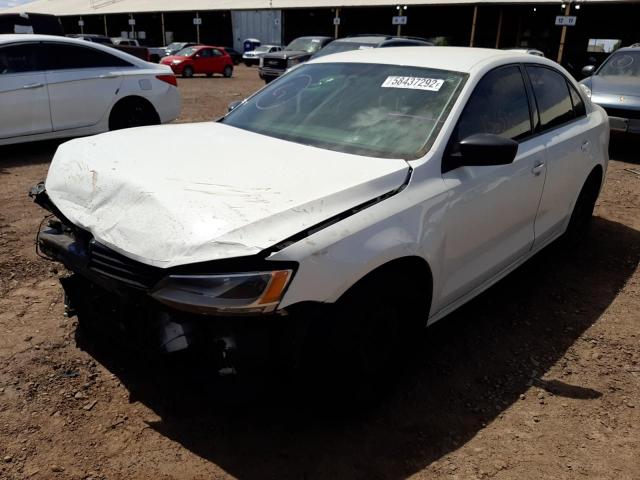 3VW2K7AJ3DM280726 - 2013 VOLKSWAGEN JETTA BASE WHITE photo 2