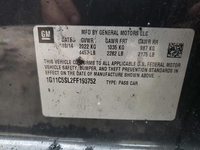 1G11C5SL2FF193752 - 2015 CHEVROLET MALIBU 1LT  照片 10