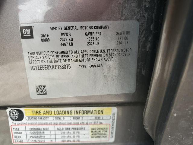 1G1ZE5E0XAF138375 - 2010 CHEVROLET MALIBU LTZ თაფლისფერი ფოტო 10