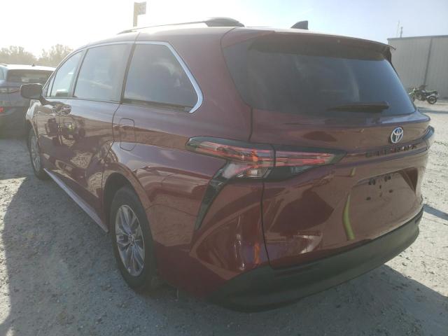 5TDKRKEC1NS098179 - 2022 TOYOTA SIENNA LE RED photo 3