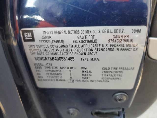 3GNCA13B49S531485 - 2009 CHEVROLET HHR LS BLUE photo 10