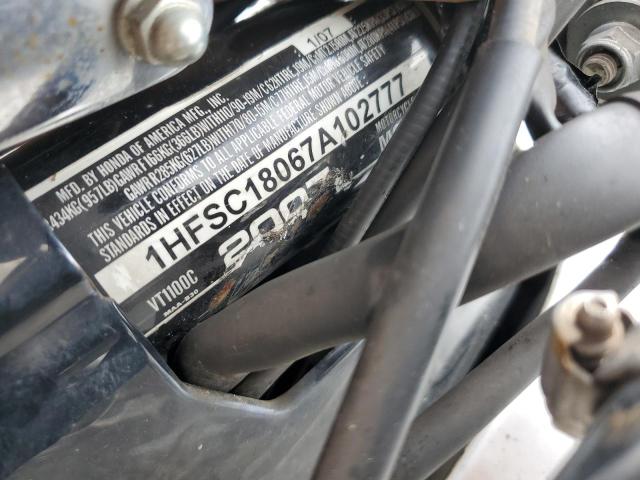 1HFSC18067A102777 - 2007 HONDA VT1100 C SILVER photo 10