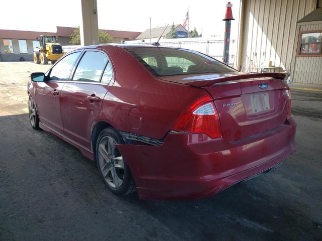 3FAHP0KC2AR178649 - 2010 FORD FUSION SPO RED photo 3