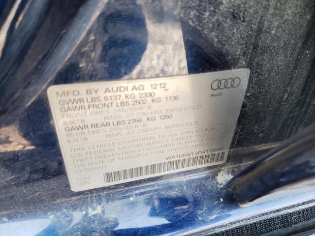 WA1UFAFL4DA179581 - 2013 AUDI A4 ALLROAD BLUE photo 10