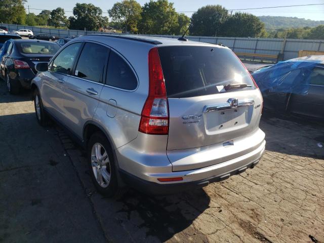 JHLRE4H75AC007417 - 2010 HONDA CR-V EXL SILVER photo 3