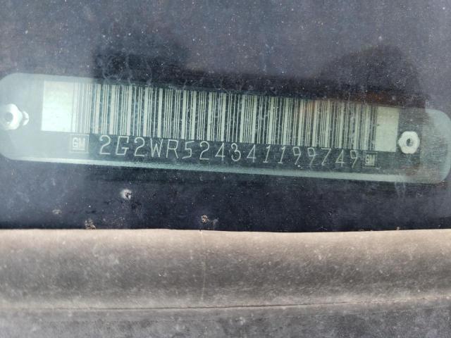 2G2WR524341199749 - 2004 PONTIAC GRAND PRIX Արծաթագույն լուսանկար 10