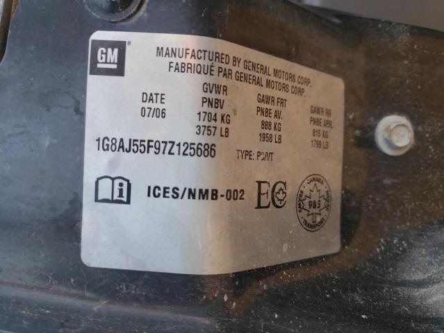 1G8AJ55F97Z125686 - 2007 SATURN ION LEVEL 2  photo 10