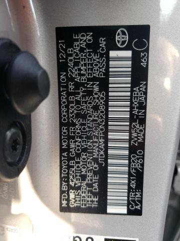 JTDKAMFP0N3208905 - 2022 TOYOTA PRIUS PRIM 银色 照片 10