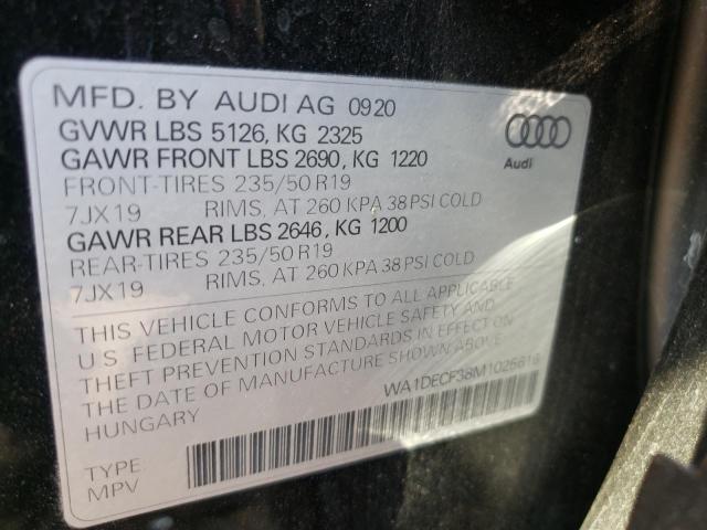 WA1DECF38M1025616 - 2021 AUDI Q3 PREMIUM BLACK photo 10