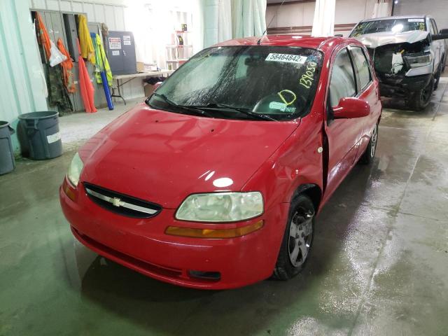 KL1TD66677B742255 - 2007 CHEVROLET AVEO BASE RED photo 2