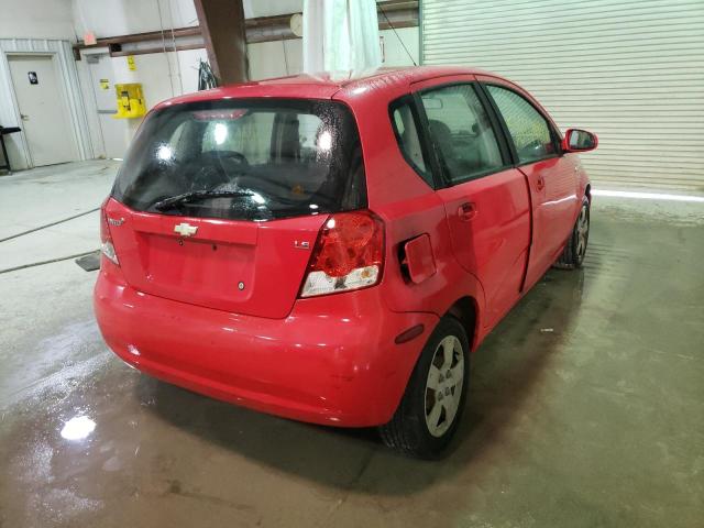 KL1TD66677B742255 - 2007 CHEVROLET AVEO BASE RED photo 4