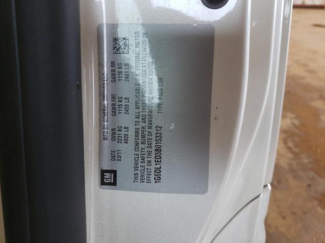 1G6DL1ED3B0153312 - 2011 CADILLAC CTS PERFOR თეთრი ფოტო 10