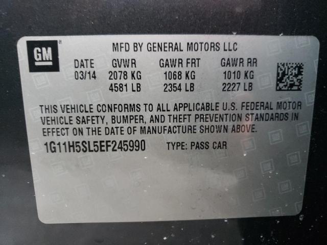 1G11H5SL5EF245990 - 2014 CHEVROLET MALIBU LTZ 灰色 照片 10