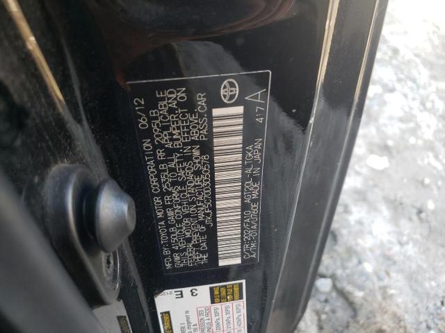 JTKJF5C70D3050578 - 2013 TOYOTA SCION TC შავი ფოტო 10