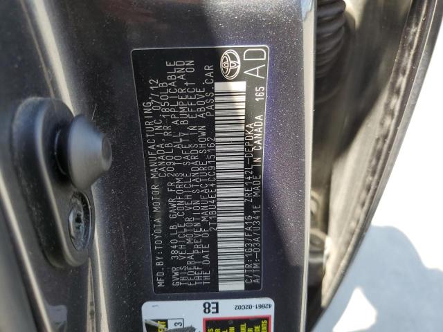 2T1BU4EE4CC915162 - 2012 TOYOTA COROLLA BASE  照片 10