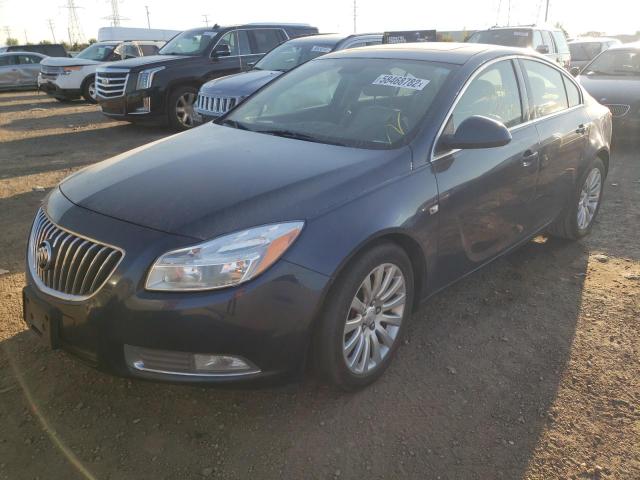 W04GT5GC8B1018627 - 2011 BUICK REGAL CXL BLUE photo 2