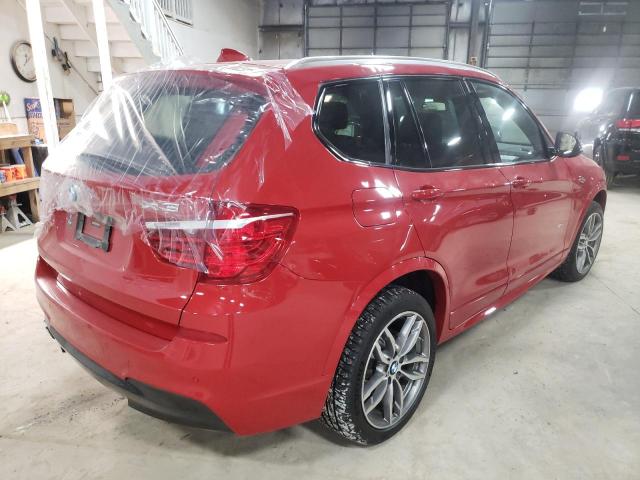 5UXWX7C53H0S18160 - 2017 BMW X3 XDRIVE3 RED photo 4
