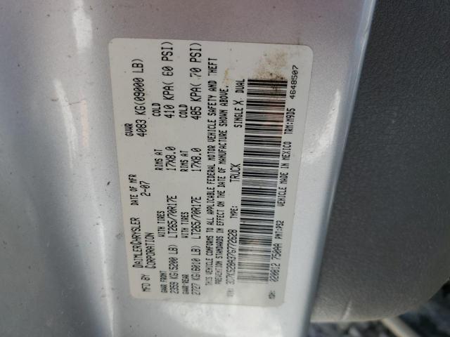 3D7KS28A37G772628 - 2007 DODGE RAM 2500 S GRAY photo 10