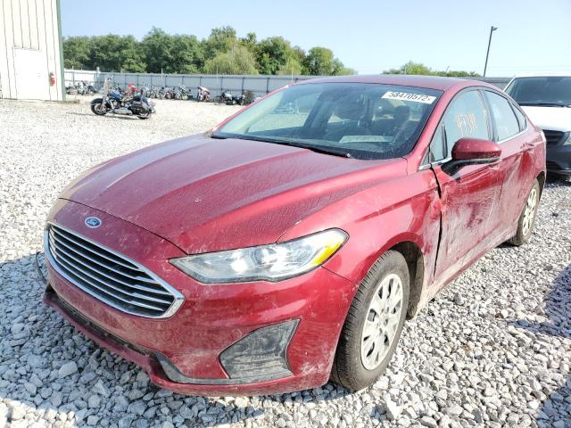 3FA6P0G71KR166223 - 2019 FORD FUSION S RED photo 2