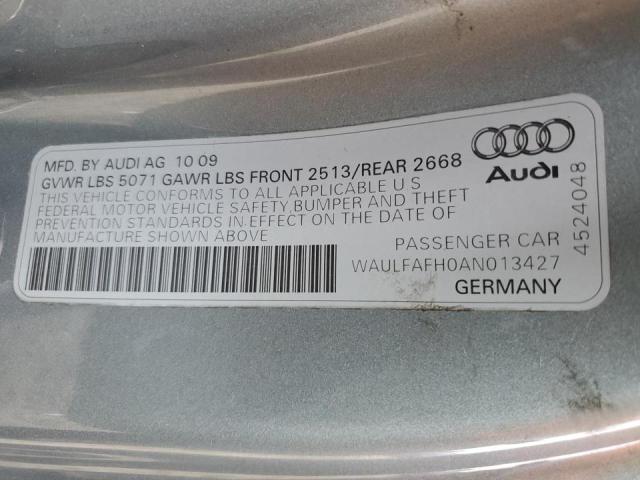 WAULFAFH0AN013427 - 2010 AUDI A5 PREMIUM SILVER photo 10