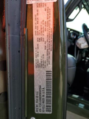 1C4GJXAN5MW691544 - 2021 JEEP WRANGLER S GREEN photo 10