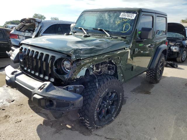 1C4GJXAN5MW691544 - 2021 JEEP WRANGLER S GREEN photo 2