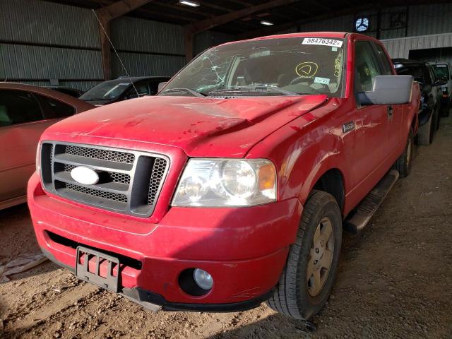 1FTRX12W47KC27507 - 2007 FORD F150 RED photo 2