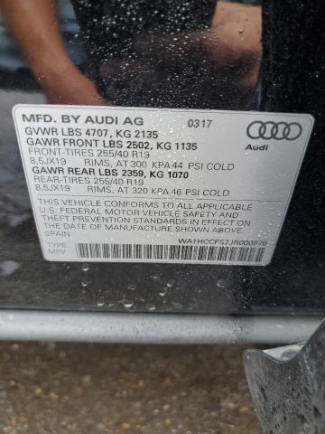 WA1HCCFS7JR000976 - 2018 AUDI Q3 PREMIUM BLACK photo 10