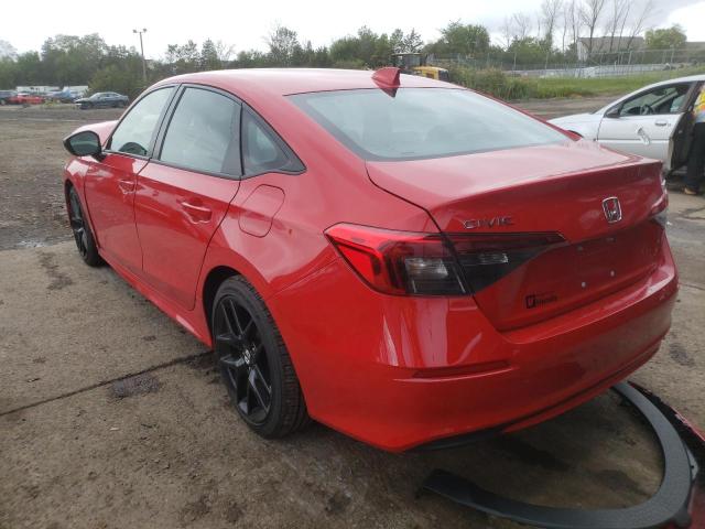 2HGFE2F51NH581328 - 2022 HONDA CIVIC SPOR RED photo 3