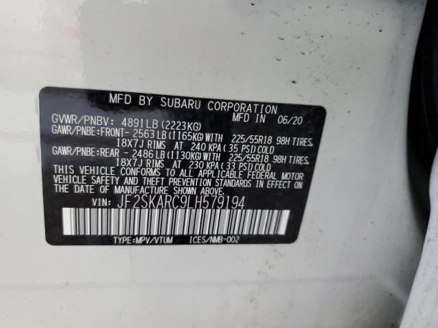 JF2SKARC9LH579194 - 2020 SUBARU FORESTER S Ağ foto 10