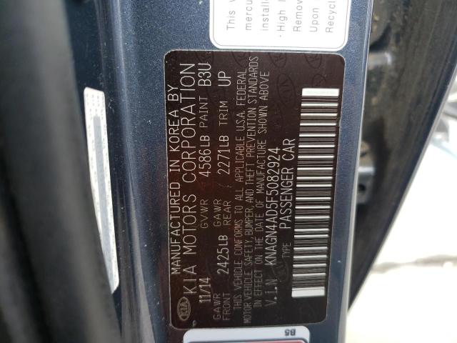 KNAGN4AD5F5082924 - 2015 KIA OPTIMA HYB BLUE photo 10