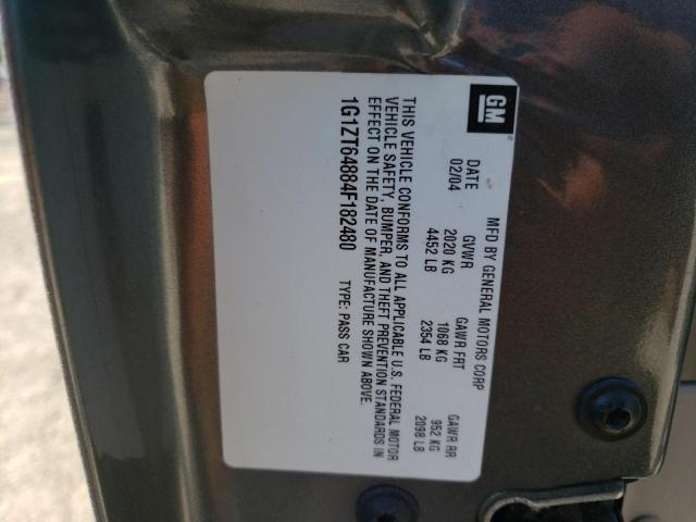 1G1ZT64884F182480 - 2004 CHEVROLET MALIBU MAX 灰色 照片 10