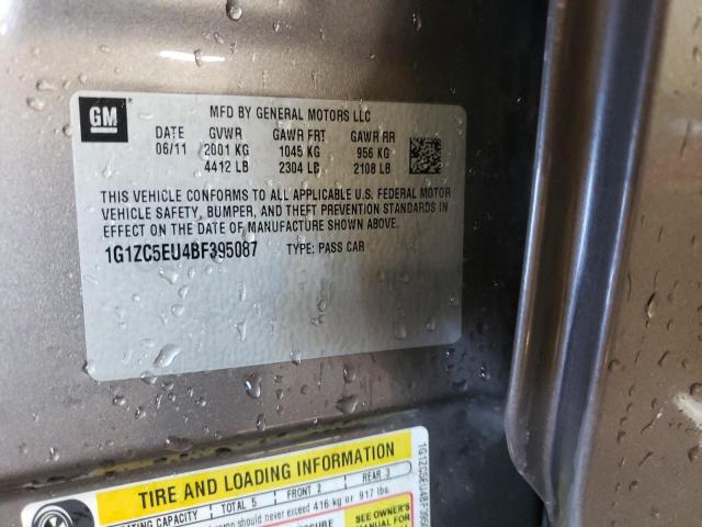 1G1ZC5EU4BF395087 - 2011 CHEVROLET MALIBU 1LT 灰色 照片 10
