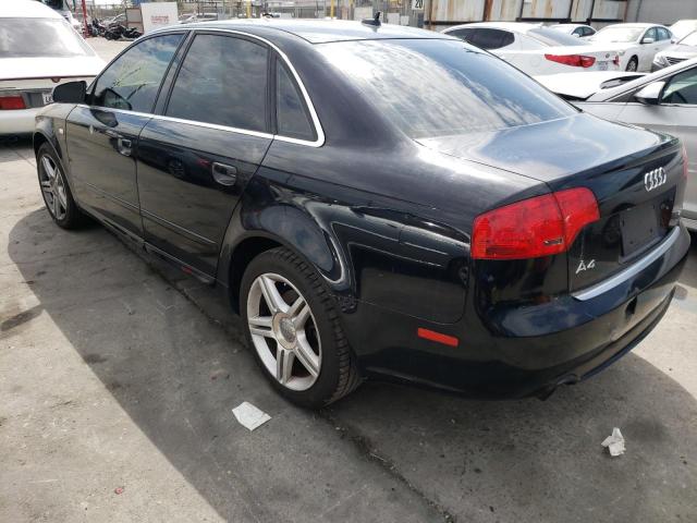 WAUAF78E28A110403 - 2008 AUDI A4 2.0T BLACK photo 3