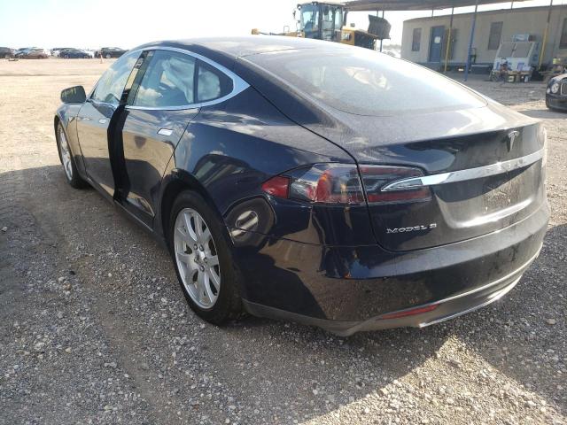 5YJSA1CP2DFP23991 - 2013 TESLA MODEL S BLUE photo 3