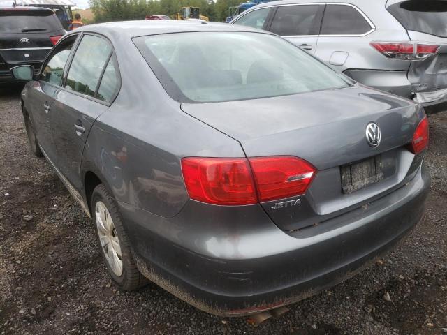 3VW2K7AJ7DM211313 - 2013 VOLKSWAGEN JETTA BASE GRAY photo 3