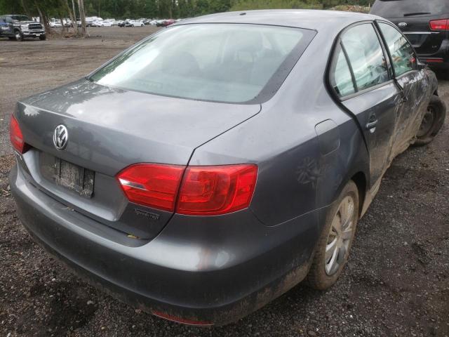 3VW2K7AJ7DM211313 - 2013 VOLKSWAGEN JETTA BASE GRAY photo 4