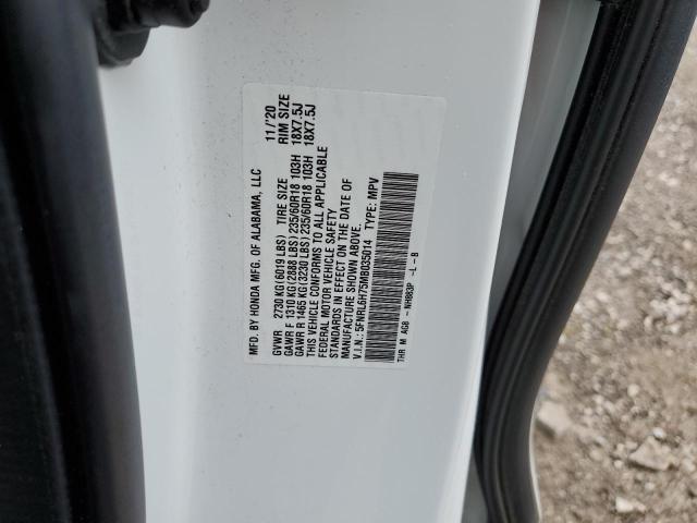 5FNRL6H75MB035014 - 2021 HONDA ODYSSEY EX WHITE photo 10