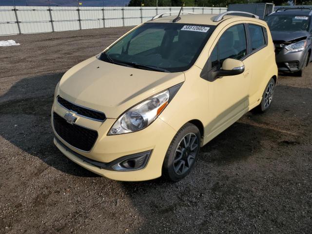 KL8CF6S98EC413907 - 2014 CHEVROLET SPARK 2LT YELLOW photo 2