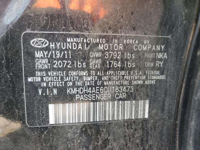 KMHDH4AE6CU183473 - 2012 HYUNDAI ELANTRA BLACK photo 10