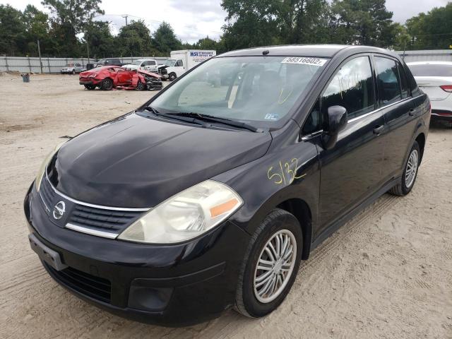 3N1BC11EX8L405011 - 2008 NISSAN VERSA S BLACK photo 2