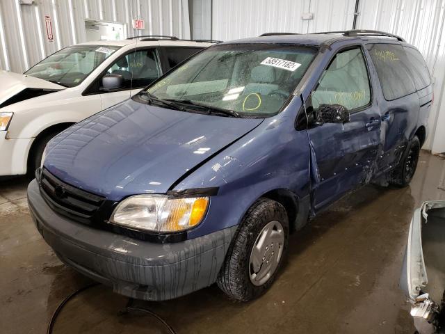 4T3ZF19C23U546520 - 2003 TOYOTA SIENNA LE BLUE photo 2