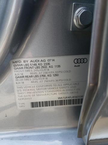 WA1UFAFL4FA033815 - 2015 AUDI A4 ALLROAD SILVER photo 10