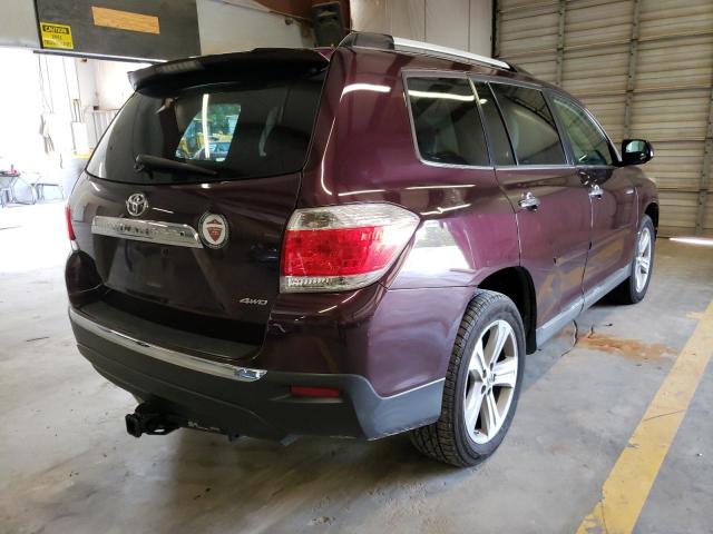 5TDDK3EH7DS265416 - 2013 TOYOTA HIGHLANDER MAROON photo 4