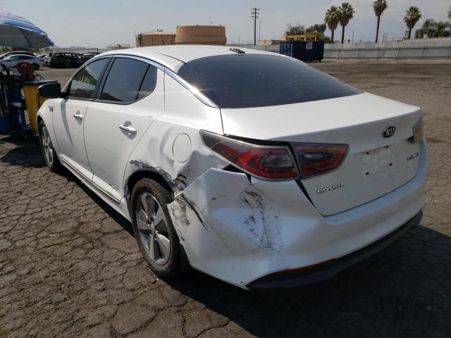 KNAGN4AD8E5069308 - 2014 KIA OPTIMA HYB WHITE photo 3