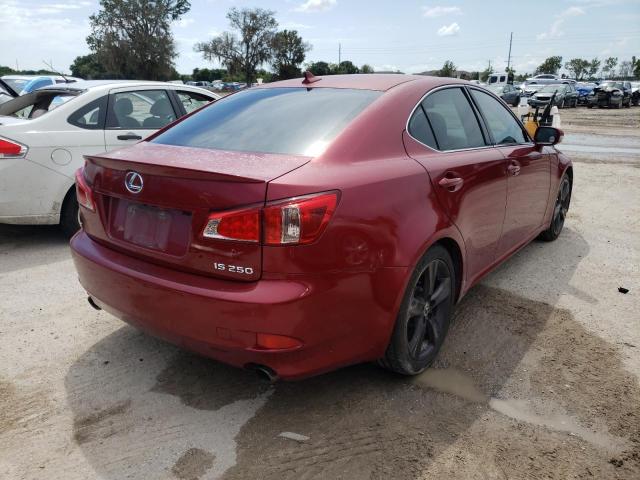 JTHBF5C22B5151346 - 2011 LEXUS IS 250 RED photo 4